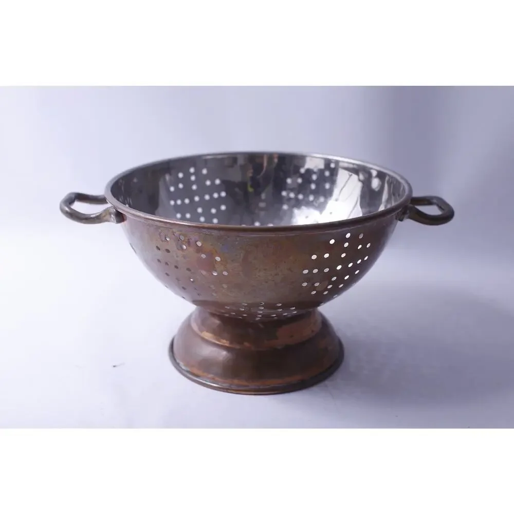 Vintage Copper Plated Colander, Cooking, Metalware, Rustic, Retro, Kitchen